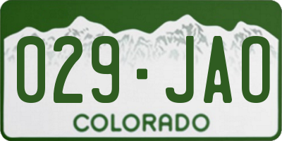 CO license plate 029JAO