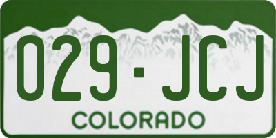 CO license plate 029JCJ