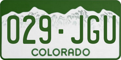 CO license plate 029JGU