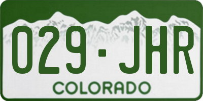 CO license plate 029JHR