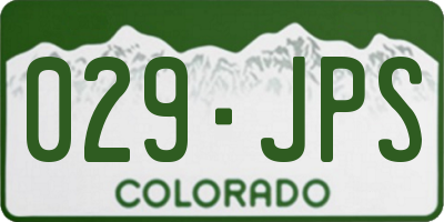 CO license plate 029JPS