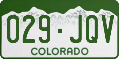 CO license plate 029JQV
