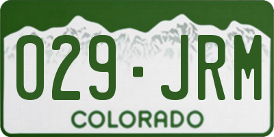 CO license plate 029JRM