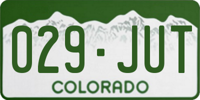 CO license plate 029JUT