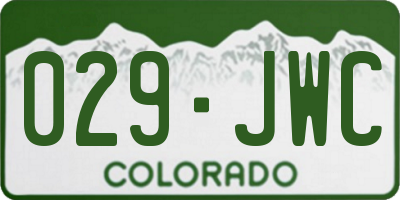 CO license plate 029JWC