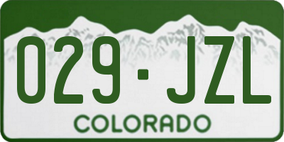 CO license plate 029JZL