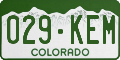 CO license plate 029KEM