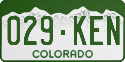 CO license plate 029KEN