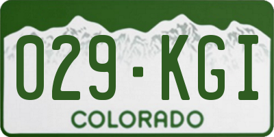 CO license plate 029KGI