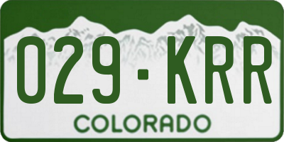 CO license plate 029KRR