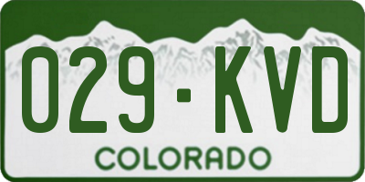 CO license plate 029KVD