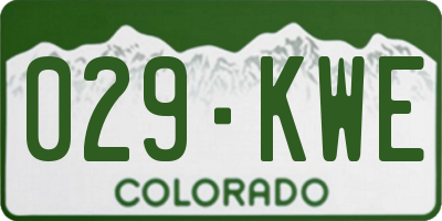 CO license plate 029KWE