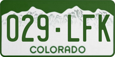 CO license plate 029LFK