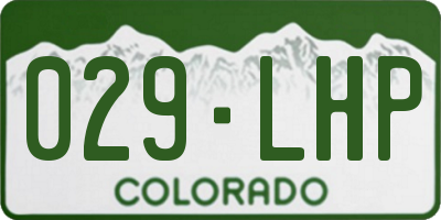 CO license plate 029LHP