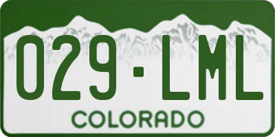 CO license plate 029LML