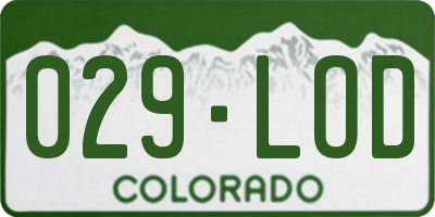 CO license plate 029LOD