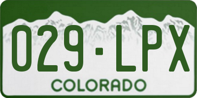 CO license plate 029LPX