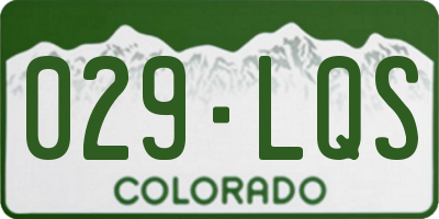 CO license plate 029LQS