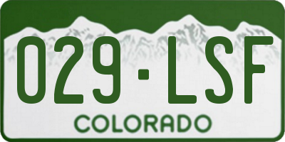 CO license plate 029LSF