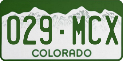 CO license plate 029MCX