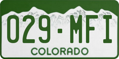 CO license plate 029MFI