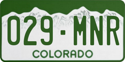 CO license plate 029MNR