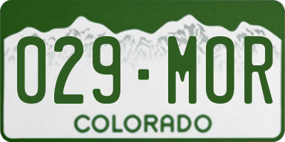 CO license plate 029MOR