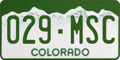 CO license plate 029MSC