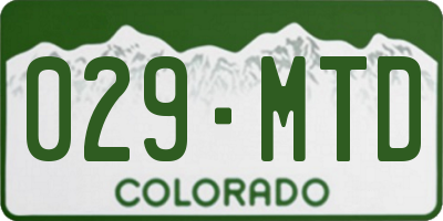 CO license plate 029MTD