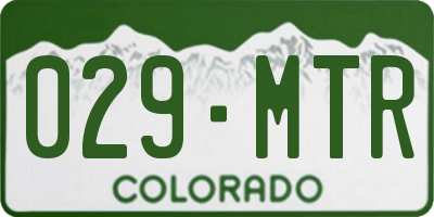 CO license plate 029MTR