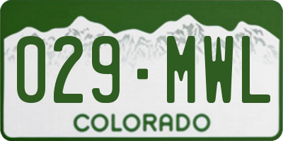 CO license plate 029MWL