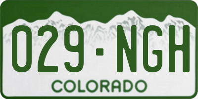CO license plate 029NGH