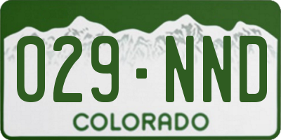 CO license plate 029NND