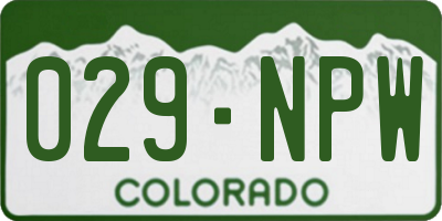 CO license plate 029NPW
