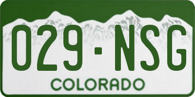 CO license plate 029NSG