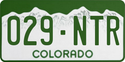 CO license plate 029NTR