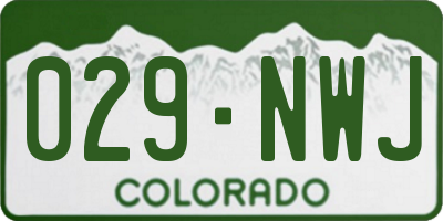 CO license plate 029NWJ