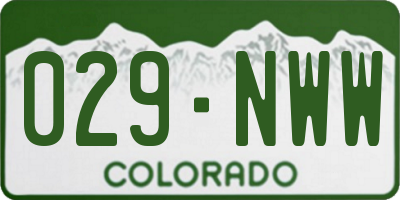 CO license plate 029NWW