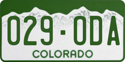 CO license plate 029ODA