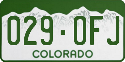 CO license plate 029OFJ