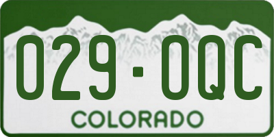 CO license plate 029OQC