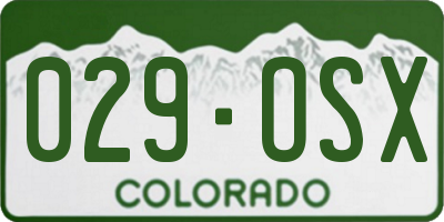 CO license plate 029OSX