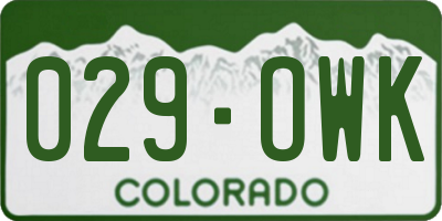 CO license plate 029OWK