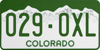 CO license plate 029OXL