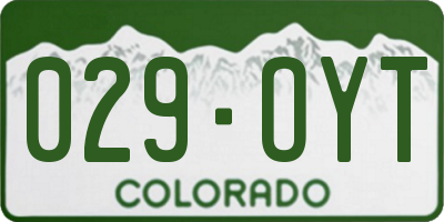CO license plate 029OYT