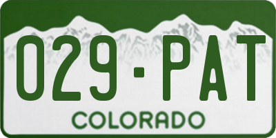 CO license plate 029PAT
