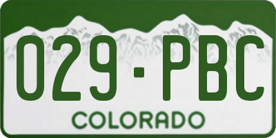 CO license plate 029PBC