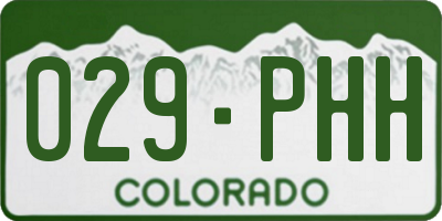 CO license plate 029PHH