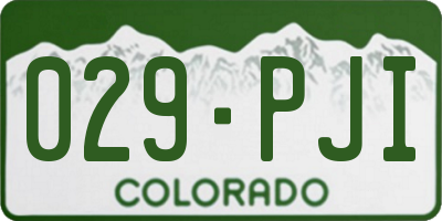 CO license plate 029PJI