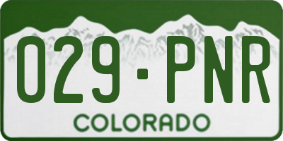 CO license plate 029PNR